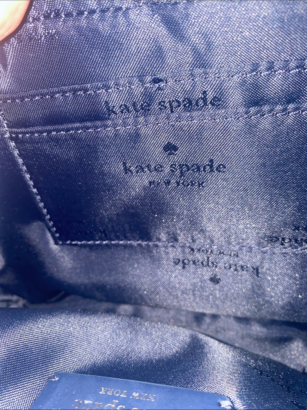 Kate Spade navy crossbody with strap - Picture 9 of 12